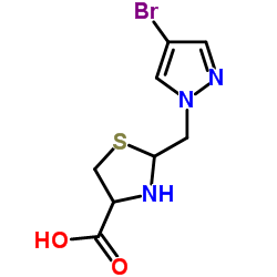 2-[(4-Bromo-1H-pyrazol-1-yl)methyl]-1,3-thiazolidine-4-carboxylic acid结构式