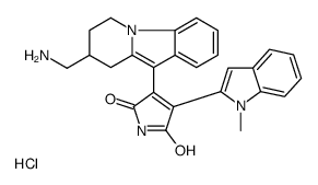 3-(8-(aminomethyl)-6,7,8,9-tetrahydropyrido[1,2-a]-indol-10-yl)-4-(1-Methyl-1H-indol-2-yl)-1H-pyrrol-2,5-dione HCl结构式