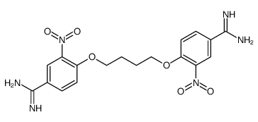 4-[4-(4-carbamimidoyl-2-nitro-phenoxy)butoxy]-3-nitro-benzenecarboximi damide Structure