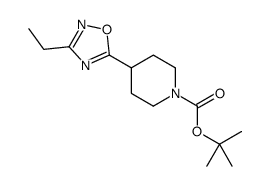 tert-butyl 4-(3-ethyl-1,2,4-oxadiazol-5-yl)piperidine-1-carboxylate结构式