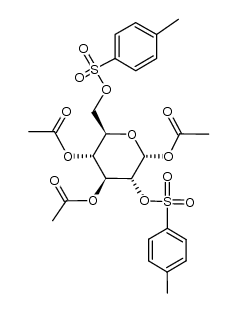 1,3,4-tri-O-acetyl-2,6-di-O-p-tolylsulfonyl-α-D-glucopyranose结构式