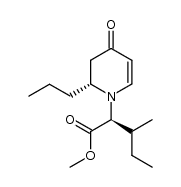 N-[(S)-1-(methoxycarbonyl)-(S)-2-methylbutyl]-(6S)-2,3-didehydro-6-n-propylpiperidin-4-one结构式