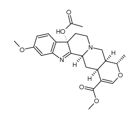 7-acetoxy-11-methoxy-19α-methyl-(7ξ,20α)-7H-18-oxa-yohimb-16-ene-16-carboxylic acid methyl ester结构式