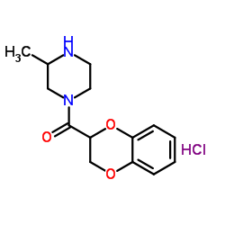 (2,3-Dihydro-benzo[1,4]dioxin-2-yl)-(3-Methyl-piperazin-1-yl)-Methanone hydrochloride Structure