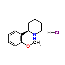 (2R)-2-(2-Methoxyphenyl)piperidine hydrochloride (1:1)结构式