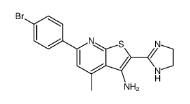 3-Amino-6-(4-bromphenyl)-2-(imidazolin-2-yl)-thieno<2,3-b>pyridin结构式