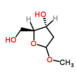 Methyl 2-deoxy-L-erythro-pentofuranoside structure