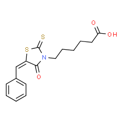 5-BENZYLIDINE-3-RHODANINEHEXANOIC ACID结构式