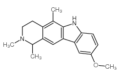 (+)-2,3,4,6-tetrahydro-9-methoxy-1,2,5-trimethyl-1H-pyrido[4,3-b]carbazole结构式