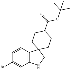 tert-Butyl 6-bromo-1,2-dihydrospiro[indole-3,4'-piperidine]-1'-carboxylate结构式