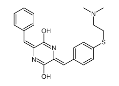 (3E,6Z)-3-benzylidene-6-[[4-[2-(dimethylamino)ethylsulfanyl]phenyl]methylidene]piperazine-2,5-dione Structure