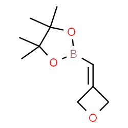 4,4,5,5-四甲基-2-(氧杂环丁-3-亚烷基甲基)-1,3,2-二氧杂硼烷结构式