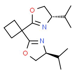 (4S,4'S)-2,2'-(环丁烷-1,1-二基)双(4-异丙基-4,5-二氢噁唑)结构式
