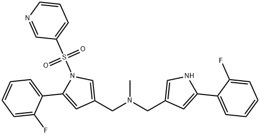 1H-Pyrrole-3-methanamine, 5-(2-fluorophenyl)-N-[[5-(2-fluorophenyl)-1H-pyrrol-3-yl]methyl]-N-methyl-1-(3-pyridinylsulfonyl)- picture