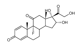 (16α)-9-Fluoro-16,17,21-trihydroxy-pregna-1,4-diene-3,11,20-trione结构式