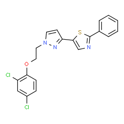 2,4-DICHLOROPHENYL 2-[3-(2-PHENYL-1,3-THIAZOL-5-YL)-1H-PYRAZOL-1-YL]ETHYL ETHER结构式