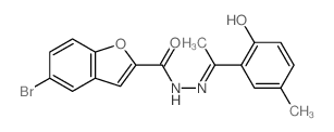 5-bromo-N-[1-(3-methyl-6-oxo-1-cyclohexa-2,4-dienylidene)ethyl]benzofuran-2-carbohydrazide Structure