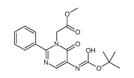 methyl 2-[5-[(2-methylpropan-2-yl)oxycarbonylamino]-6-oxo-2-phenylpyrimidin-1-yl]acetate Structure