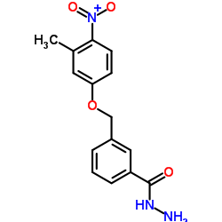3-({4-nitro-3-methylphenoxy}methyl)benzohydrazide结构式