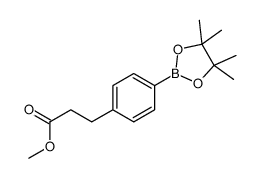 3-(4-(4,4,5,5-四甲基-1,3,2-二氧硼杂环戊烷-2-基)苯基)丙酸甲酯结构式