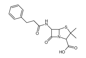 3,3-Dimethyl-7-oxo-6-(3-phenyl-propionylamino)-4-thia-1-aza-bicyclo[3.2.0]heptane-2-carboxylic acid Structure