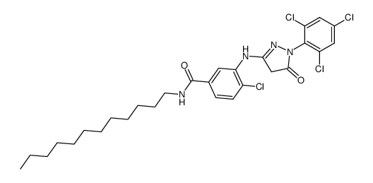4-chloro-N-dodecyl-3-[5-oxo-1-(2,4,6-trichloro-phenyl)-2,5-dihydro-1H-pyrazol-3-ylamino]-benzamide结构式