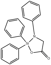 2,2,3-Triphenyl-1-oxa-3-aza-2-silacyclopentan-5-one结构式