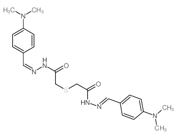 Aceticacid, thiodi-, bis[[p-(dimethylamino)benzylidene]hydrazide] (6CI,8CI) Structure