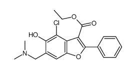 ethyl 4-chloro-6-[(dimethylamino)methyl]-5-hydroxy-2-phenyl-1-benzofuran-3-carboxylate结构式