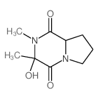 3-hydroxy-3,4-dimethyl-1,4-diazabicyclo[4.3.0]nonane-2,5-dione structure