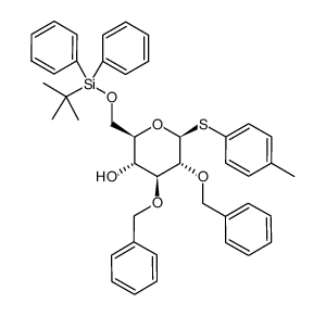 B-D-GLUCOPYRANOSIDE,4-METHYLPHENYL6-O-[(1,1-DIMETHYLETHYL)DIPHENYLSILYL]-2,3-BIS-O-(PHENYLMETHYL)-1-THIO-结构式