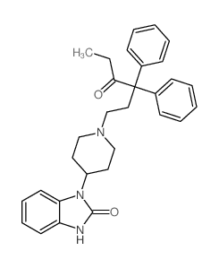 1-(3,3-Diphenyl-4-oxohexyl)-4-(2-oxo-1-benzimidazolinyl)piperidine Structure