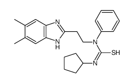 Thiourea, N-cyclopentyl-N-[2-(5,6-dimethyl-1H-benzimidazol-2-yl)ethyl]-N-phenyl- (9CI) picture