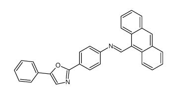1-anthracen-9-yl-N-[4-(5-phenyl-1,3-oxazol-2-yl)phenyl]methanimine结构式