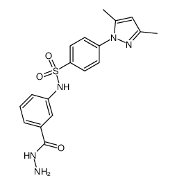 3-[4-(3,5-dimethyl-pyrazol-1-yl)-benzenesulfonylamino]-benzoic acid hydrazide结构式