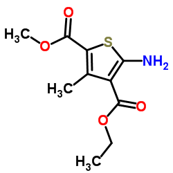5-AMINO-3-METHYL-THIOPHENE-2,4-DICARBOXYLIC ACID-4-ETHYL ESTER 2-METHYL ESTER结构式