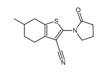 6-methyl-2-(2-oxo-pyrrolidin-1-yl)-4,5,6,7-tetrahydro-benzo[b]thiophene-3-carbonitrile Structure