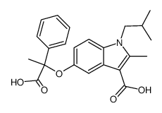 5-(1-Carboxy-1-phenyl-ethoxy)-1-isobutyl-2-methyl-1H-indole-3-carboxylic acid结构式