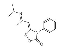3-(2-isopropylimino-propylidene)-4-phenyl-[1,2,4]oxathiazolidin-5-one结构式