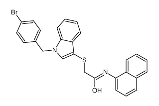 2-[1-[(4-bromophenyl)methyl]indol-3-yl]sulfanyl-N-naphthalen-1-ylacetamide Structure