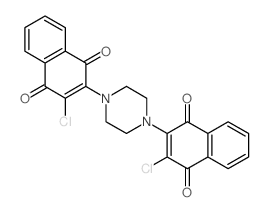 1,4-Naphthalenedione, 2,2-(1,4-piperazinediyl)bis[3-chloro-结构式