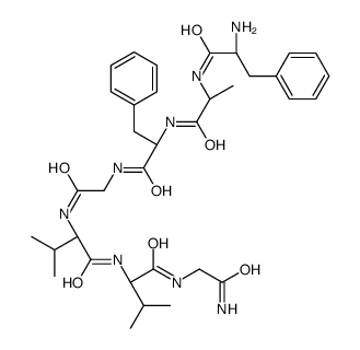 (2S)-N-[(2S)-1-[(2-amino-2-oxoethyl)amino]-3-methyl-1-oxobutan-2-yl]-2-[[2-[[(2S)-2-[[(2R)-2-[[(2S)-2-amino-3-phenylpropanoyl]amino]propanoyl]amino]-3-phenylpropanoyl]amino]acetyl]amino]-3-methylbutanamide结构式