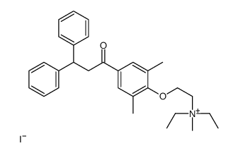 2-[4-(3,3-diphenylpropanoyl)-2,6-dimethylphenoxy]ethyl-diethyl-methylazanium,iodide结构式