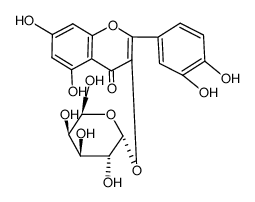 4H-1-Benzopyran-4-one, 2-(3,4-dihydroxyphenyl)-3-(alpha-D-galactopyran osyloxy)-5,7-dihydroxy-结构式