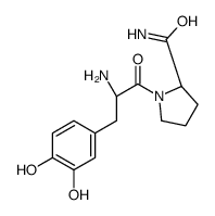 (2S)-1-[(2S)-2-amino-3-(3,4-dihydroxyphenyl)propanoyl]pyrrolidine-2-carboxamide结构式