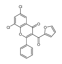 6,8-dichloro-3-(furan-2-carbonyl)-2-phenylchromen-4-one结构式