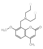 8-[bis(2-chloroethyl)aminomethyl]-7-methoxy-4-methyl-chromen-2-one结构式
