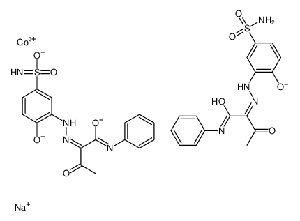 sodium bis[2-[[5-(aminosulphonyl)-2-hydroxyphenyl]azo]-3-oxo-N-phenylbutyramidato(2-)]cobaltate(1-) Structure