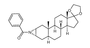 1'-benzoyl-2β,3β-dihydro-5α-androst-2-eno[2,3-b]azirin-17-one ethylene acetal Structure