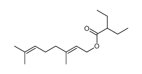 (E)-geranyl 2-ethyl butyrate structure